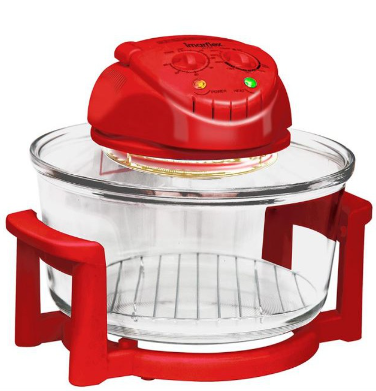 IMARFLEX หม้อฝาอบลมร้อน โถแก้ว ขนาด 12 ลิตร สีแดง รุ่น IB-704